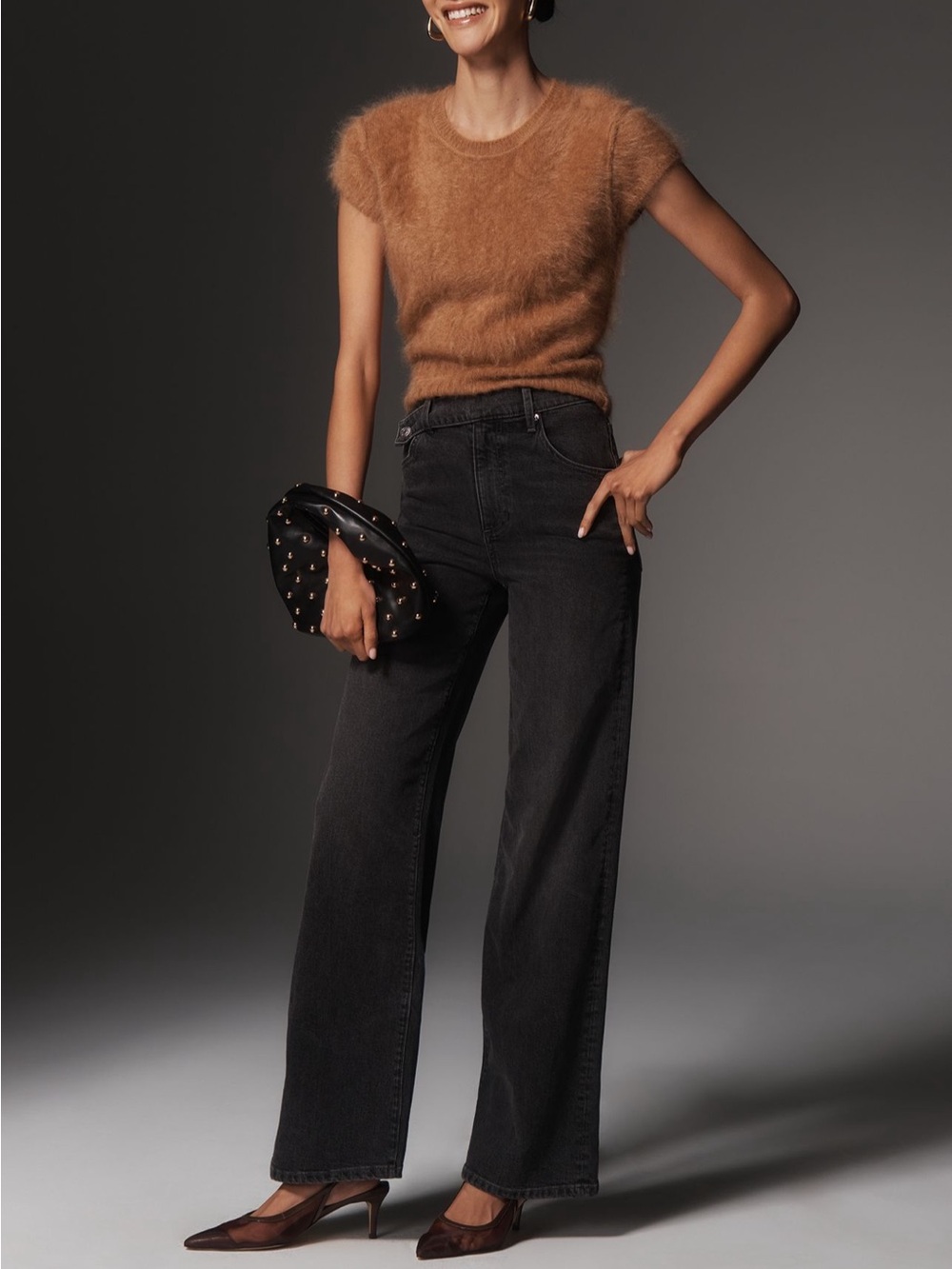 Anthropologie Le Jean Crossover Waist High Rise Wide Leg jean $278